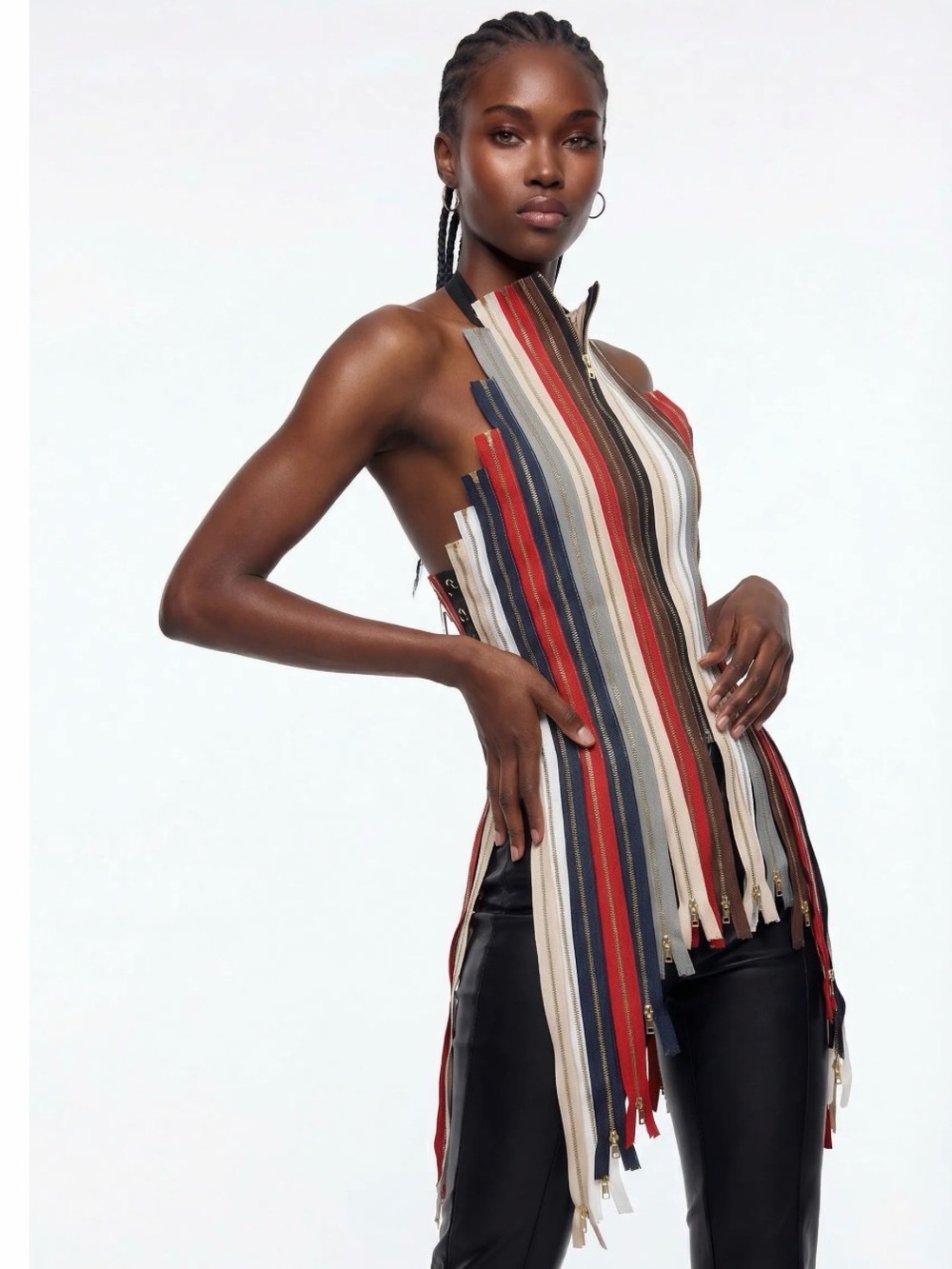 Deconstruct Zipper Top Tie Back
